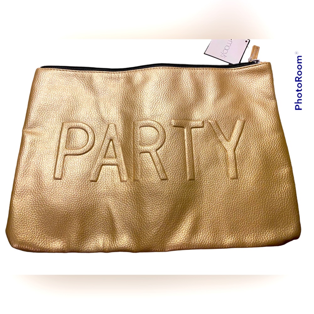 Macy's gold large makeup bag